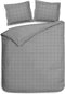 Heckettlane Dekbedovertrek Diamante - Bedlinnen - 240x220 - Grijs - Dekbedhoes van 100% Katoen-Satijn