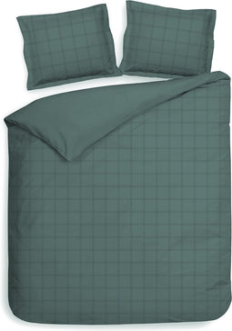 Heckettlane Dekbedovertrek Diamante - Bedlinnen - 240x220 - Groen - Dekbedhoes van 100% Katoen-Satijn