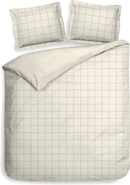 Heckettlane Dekbedovertrek Diamante - Bedlinnen - 240x220 - Off-White - Dekbedhoes van 100% Katoen-Satijn