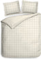 Heckettlane Dekbedovertrek Diamante - Bedlinnen - 240x220 - Off-White - Dekbedhoes van 100% Katoen-Satijn