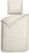 Heckettlane Dekbedovertrek Diamante - Bedlinnen - 240x220 - Off-White - Dekbedhoes van 100% Katoen-Satijn