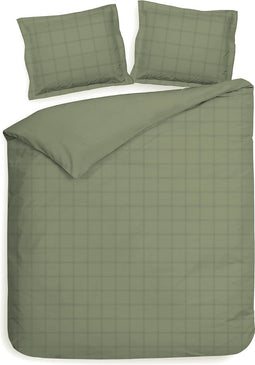 Heckettlane Dekbedovertrek Diamante - Bedlinnen - 260x220 - Groen - Dekbedhoes van 100% Katoen-Satijn