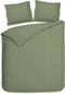 Heckettlane Dekbedovertrek Diamante - Bedlinnen - 260x220 - Groen - Dekbedhoes van 100% Katoen-Satijn