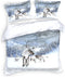 Heckettlane Dekbedovertrek Doriane - Bedlinnen met Natuur print - 240x220 - Wit - Dekbedhoes van 100% Katoen-Satijn