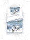 Heckettlane Dekbedovertrek Doriane - Bedlinnen met Natuur print - 240x220 - Wit - Dekbedhoes van 100% Katoen-Satijn