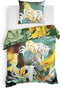 Heckettlane Dekbedovertrek Eliana - Bedlinnen met Dieren print - 140x220 - Groen - Dekbedhoes van 100% Katoen-Satijn