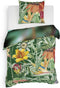 Heckettlane Dekbedovertrek Eliana - Bedlinnen met Dieren print - 140x220 - Groen - Dekbedhoes van 100% Katoen-Satijn