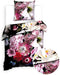 Heckettlane Dekbedovertrek Eris - Bedlinnen met Bloemen print - 140x220 - Multi - Dekbedhoes van 100% Katoen-Satijn