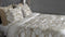Heckettlane Dekbedovertrek Fabiola - Bedlinnen met Bloemen print - 140x220 - Off-White - Dekbedhoes van 100% Katoen-Satijn
