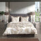 Heckettlane Dekbedovertrek Fabiola - Bedlinnen met Bloemen print - 140x220 - Off-White - Dekbedhoes van 100% Katoen-Satijn