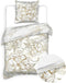 Heckettlane Dekbedovertrek Fabiola - Bedlinnen met Bloemen print - 140x220 - Off-White - Dekbedhoes van 100% Katoen-Satijn