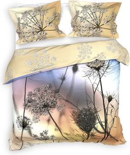 Heckettlane Dekbedovertrek Faith - Bedlinnen met Bloemen print - 200x220 - Multi - Dekbedhoes van 100% Katoen-Satijn