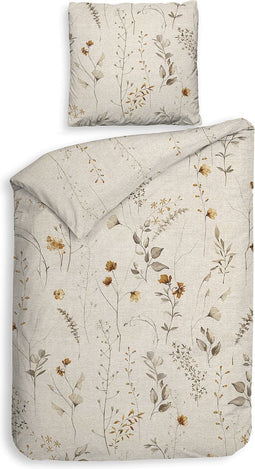 Heckettlane Dekbedovertrek Fino - Bedlinnen met Takken print - 140x220 - Natural - Dekbedhoes van 100% Katoen-Dobby