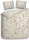 Heckettlane Dekbedovertrek Fino - Bedlinnen met Takken print - 200x220 - Natural - Dekbedhoes van 100% Katoen-Dobby