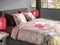 Heckettlane Dekbedovertrek Flores - Bedlinnen met Bloemen print - 140x220 - Roze - Dekbedhoes van 100% Katoen-Satijn