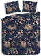 Heckettlane Dekbedovertrek Floriana - Bedlinnen met Bloemen print - 140x220 - Natural - Dekbedhoes van 100% Katoen-Satijn