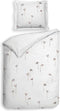 Heckettlane Dekbedovertrek Floriana - Bedlinnen met Bloemen print - 260x220 - Natural - Dekbedhoes van 100% Katoen-Satijn