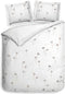 Heckettlane Dekbedovertrek Floriana - Bedlinnen met Bloemen print - 140x220 - Natural - Dekbedhoes van 100% Katoen-Satijn