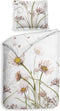 Heckettlane Dekbedovertrek Floriana - Bedlinnen met Bloemen print - 260x220 - Natural - Dekbedhoes van 100% Katoen-Satijn