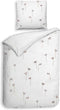 Heckettlane Dekbedovertrek Floriana - Bedlinnen met Bloemen print - 240x220 - Natural - Dekbedhoes van 100% Katoen-Satijn