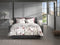 Heckettlane Dekbedovertrek Floriana - Bedlinnen met Bloemen print - 140x220 - Natural - Dekbedhoes van 100% Katoen-Satijn