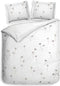 Heckettlane Dekbedovertrek Floriana - Bedlinnen met Bloemen print - 260x220 - Natural - Dekbedhoes van 100% Katoen-Satijn