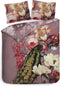 Heckettlane Dekbedovertrek Fonda - Bedlinnen met Bloemen print - 200x220 - Roze - Dekbedhoes van 100% Katoen-Twill