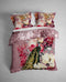 Heckettlane Dekbedovertrek Fonda - Bedlinnen met Bloemen print - 200x220 - Roze - Dekbedhoes van 100% Katoen-Twill