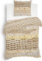 Heckettlane Dekbedovertrek Foster - Bedlinnen met print - 140x220 - Beige - Dekbedhoes van 100% Katoen-Satijn