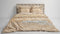 Heckettlane Dekbedovertrek Foster - Bedlinnen met print - 140x220 - Beige - Dekbedhoes van 100% Katoen-Satijn