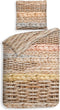 Heckettlane Dekbedovertrek Foster - Bedlinnen met print - 140x220 - Beige - Dekbedhoes van 100% Katoen-Satijn