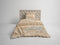 Heckettlane Dekbedovertrek Foster - Bedlinnen met print - 140x220 - Beige - Dekbedhoes van 100% Katoen-Satijn