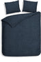 Heckettlane Dekbedovertrek Franela - Effen Bedlinnen - 140x220 - Blauw - Dekbedhoes van 100% Katoen-Flanel