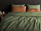 Heckettlane Dekbedovertrek Franela - Effen Bedlinnen - 140x220 - Groen - Dekbedhoes van 100% Katoen-Flanel