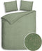 Heckettlane Dekbedovertrek Franela - Effen Bedlinnen - 140x220 - Groen - Dekbedhoes van 100% Katoen-Flanel