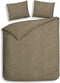 Heckettlane Dekbedovertrek Franela - Effen Bedlinnen - 260x220 - Taupe - Dekbedhoes van 100% Katoen-Flanel