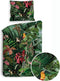 Heckettlane Dekbedovertrek Frey - Bedlinnen met Natuur print - 140x220 - Groen - Dekbedhoes van 100% Katoen-Satijn