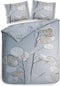 Heckettlane Dekbedovertrek Frosti - Bedlinnen met Takken print - 140x220 - Blauw - Dekbedhoes van 100% Katoen-Satijn