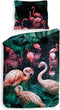 Heckettlane Dekbedovertrek Goran - Bedlinnen met Dieren print - 200x220 - Groen - Dekbedhoes van 100% Katoen-Satijn