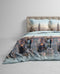 Heckettlane Dekbedovertrek Hayden - Bedlinnen met Stad print - 260x220 - Blauw - Dekbedhoes van 100% Katoen-Flanel