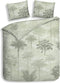 Heckettlane Dekbedovertrek Heron - Bedlinnen met Dieren print - 140x220 - Groen - Dekbedhoes van 100% Katoen-Twill