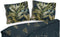 Heckettlane Dekbedovertrek Holly - Bedlinnen met Bladeren print - 200x220 - Blauw - Dekbedhoes van 100% Katoen-Satijn