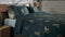Heckettlane Dekbedovertrek Holly - Bedlinnen met Bladeren print - 200x220 - Blauw - Dekbedhoes van 100% Katoen-Satijn
