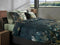 Heckettlane Dekbedovertrek Holly - Bedlinnen met Bladeren print - 140x220 - Blauw - Dekbedhoes van 100% Katoen-Satijn