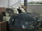 Heckettlane Dekbedovertrek Holly - Bedlinnen met Bladeren print - 200x220 - Blauw - Dekbedhoes van 100% Katoen-Satijn