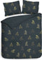 Heckettlane Dekbedovertrek Holly - Bedlinnen met Bladeren print - 240x220 - Blauw - Dekbedhoes van 100% Katoen-Satijn