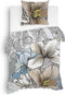 Heckettlane Dekbedovertrek Hudson - Bedlinnen met Ruiten print - 140x220 - Grijs - Dekbedhoes van 100% Katoen-Twill