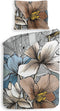 Heckettlane Dekbedovertrek Hudson - Bedlinnen met Ruiten print - 140x220 - Grijs - Dekbedhoes van 100% Katoen-Twill
