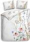 Heckettlane Dekbedovertrek Ida - Bedlinnen met Bloemen print - 140x220 - Wit - Dekbedhoes van 100% Katoen-Satijn