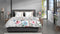 Heckettlane Dekbedovertrek Ida - Bedlinnen met Bloemen print - 200x220 - Wit - Dekbedhoes van 100% Katoen-Satijn